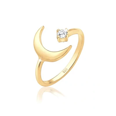 Afbeelding van Elli HALF MOON Astro Ring goldcolored, Dames, Maat: 54, Gold colored
