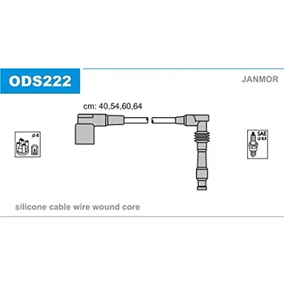 Afbeelding van JANMOR ODS222 Bougiekabelset OPEL: Corsa B Hatchback, Astra F Saloon, Caravan