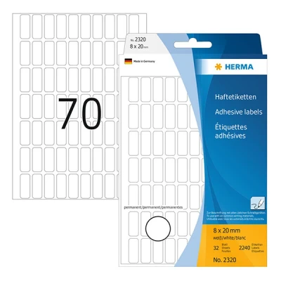 Image de HERMA étiquettes multi usage, 8 x 20 mm, blanc, grand paquet contenu: 2240 pièces 2320
