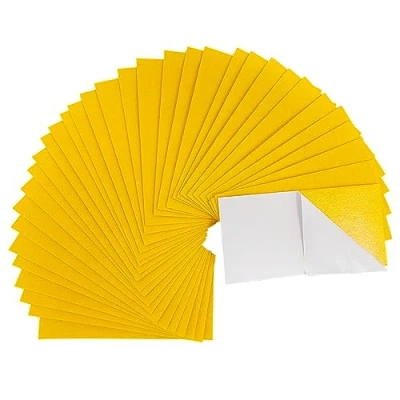 Afbeelding van 33 vellen vilt, zelfklevend, zelfklevende achterkant, verschillende kleuren, voor knutselen, naaien, schoolprojecten, 10 x 20 cm, geel