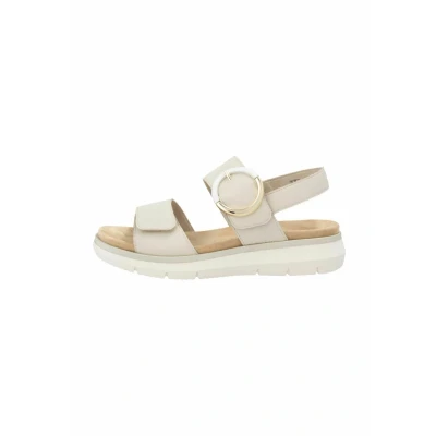 Afbeelding van Remonte D2K50 Damessandalen met riempjes, losse zool, Beige 80, 37 EU