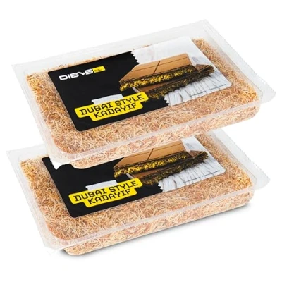 Image de Kadayif Frit 2x200g Kadaif Cheveux d&#039;Ange Alimentaire Idéal pour Chocolat Dubai ou Baklava Prêt à l’Emploi Kataifi Pâte Chocolate Parfait Desserts et Salé