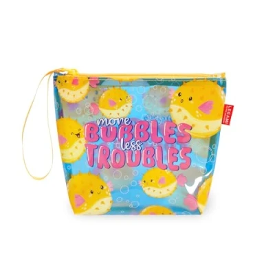 Afbeelding van Legami strandtas voor dames, met ritssluiting en zijriem, kostuumtas strandaccessoires, ideaal meisjes, vrouwen, 20 x 16 cm, Blauw, S