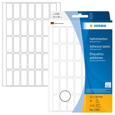 Afbeelding van Herma 2350 universele etiketten 12 x 30 mm 1120 stuks wit