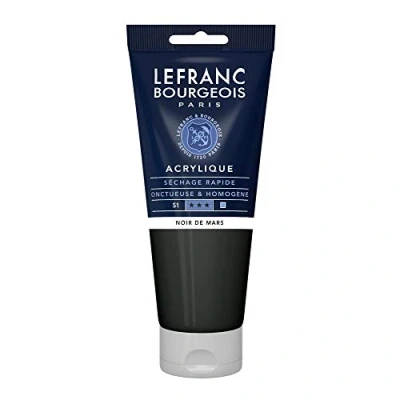 Afbeelding van Lefranc Bourgeois fijne acrylverf, Tube 200 ml, Marszwart