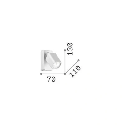 Afbeelding van Ideal Lux wandspot Rudy Square, wit, 1 lamp, metaal