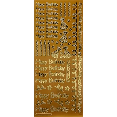 Afbeelding van Anita Happy Birthday Contour stickers, goud