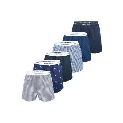 Afbeelding van Happy Shorts 6PACK MIX Boxershort, Heren, Maat: XXL, Blue/black/grey