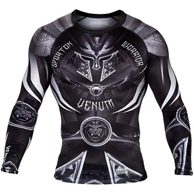 Afbeelding van VENUM Gladiator 3.0 Rashguard voor heren, lange mouwen, Zwart/Wit