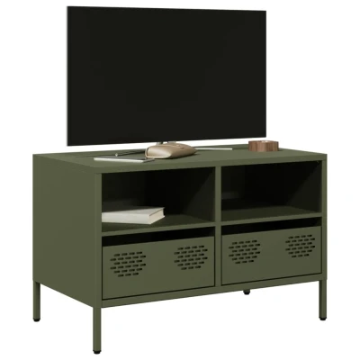 Afbeelding van Tv meubel 68x39x43,5 cm koudgewalst staal olijfgroen