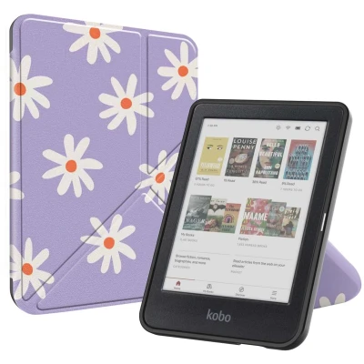 Afbeelding van imoshion E reader Hoesje Geschikt voor Kobo Clara BW, Colour Design Origami Bookcase Flowers Distance