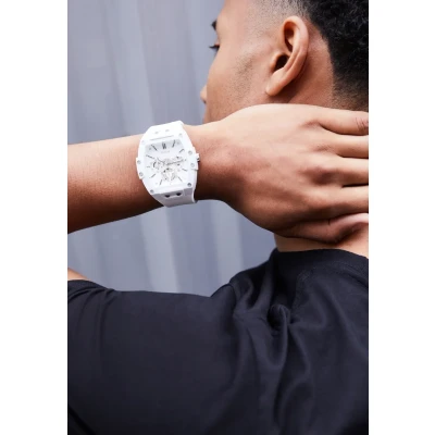 Afbeelding van Guess Trend Chronograaf, Heren, Maat: One Size, Silver
