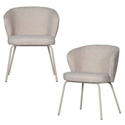 Afbeelding van BePureHome Admit Eetkamerstoel Polyester Pebble Set van 2