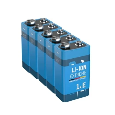 Afbeelding van Ansmann 5 stuks 9 V duurzame lithium rookmelder, hoogwaardige batterij voor betere prestaties, batterij, ideaal brand , bewegingsmelders