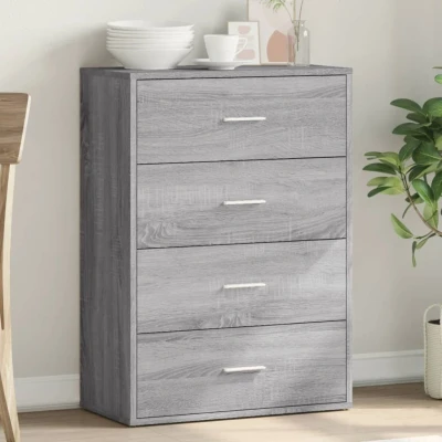 Afbeelding van Dressoir 60x31x84 cm bewerkt hout grijs sonoma eikenkleurig