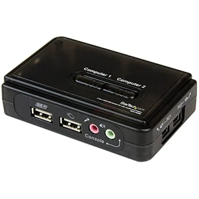 Image de StarTech.com Kit commutateur KVM USB VGA a 2 ports avec audio et câbles Switch écran clavier souris Noir (SV211KUSB)