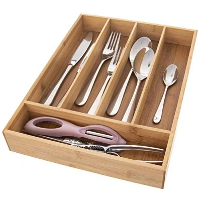 Afbeelding van Orion bestekbak voor laden, lade van bamboe, ladeinzet keuken organizer 35 x 26 5 cm