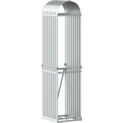 Afbeelding van Haardhoutopslag 40x45x170 cm gegalvaniseerd staal zilverkleurig