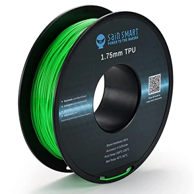 Afbeelding van SainSmart Flexibel 3D printfilament van TPU, 1,75 mm, 0,8 kg, maatnauwkeurigheid +/ 0,05 mm (neongroen)