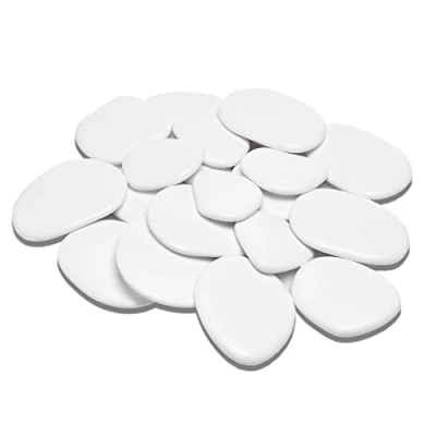 Afbeelding van Kalapanta Decoratieve kiezelstenen van gerecycled kunststof voor potten, verf, aquaria, huis, tuin (maat L Ø 5 8 cm, ca. 95 stuks, wit)