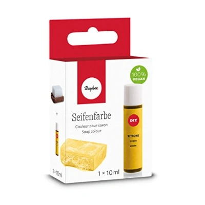 Afbeelding van Rayher Hobby 34246160 geurloze zeepverf, 100% veganistisch, vrij van schadelijke stoffen en biologisch afbreekbaar, in hersluitbare kunststof fles met schroefdeksel, gemakkelijk te doseren, citroen