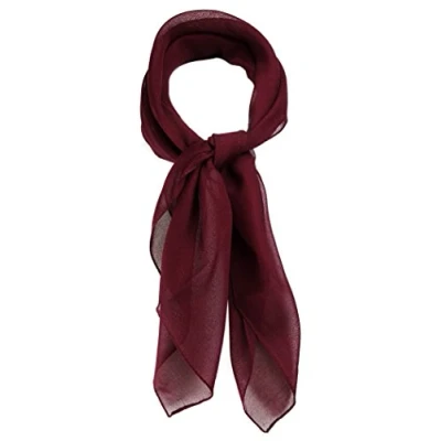 Afbeelding van TigerTie Fijne chiffon sjaal voor dames, effen, afmetingen: 58 x cm, Bordeaux