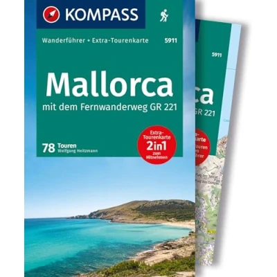 Afbeelding van KOMPASS Wanderführer Mallorca, 78 Touren mit Extra Tourenkarte
