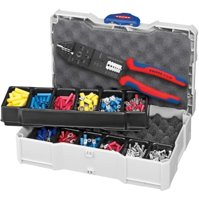 Afbeelding van KNIPEX 97 90 25 Krimptangset 301 delig Geïsoleerde kabelschoenen, Ongeïsoleerde connectoren (male), Platte stekkers, insteekhulzen,