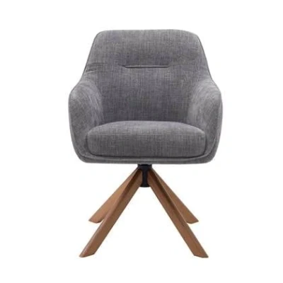 Afbeelding van Giga Living Eetkamerstoel Avola Antraciet Eikenhout 57x65x86cm Set van 2