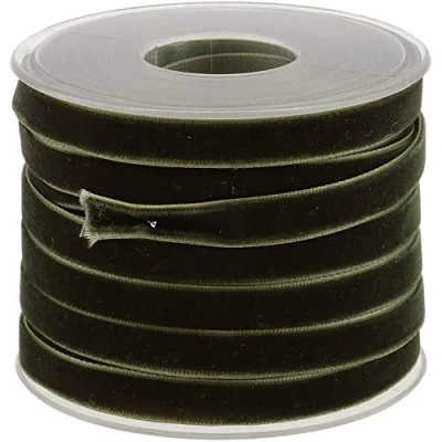 Afbeelding van POFET Rol fluwelen lint voor knutselen en decoreren, 10 mm x 20 m, groen