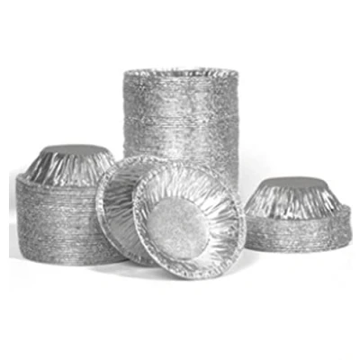 Afbeelding van CHSYOO 200 stuks wegwerp aluminium ronde bakjes, tinnen dienbladen, muffinvormen, baktaarten, taartvormen en taartbladen, bakvormen