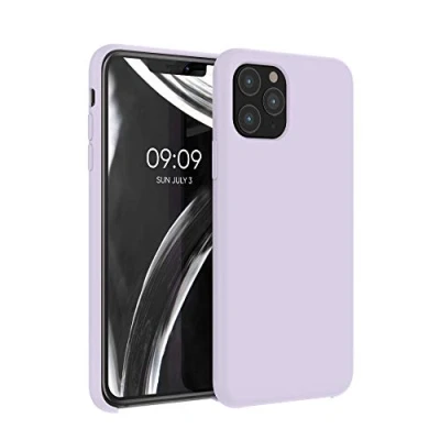 Afbeelding van kwmobile telefoonhoesje geschikt voor Apple iPhone 11 Pro Hoesje met siliconen coating Smartphone case in lila wolk
