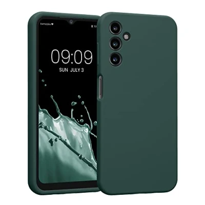 Afbeelding van kwmobile telefoonhoesje geschikt voor Samsung Galaxy A14 5G TPU backcover met siliconen coating Smartphone case in blauwgroen