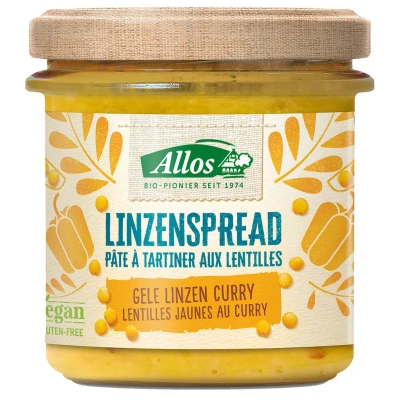Afbeelding van Allos Linzenspread Gele Linzen Curry 140GR