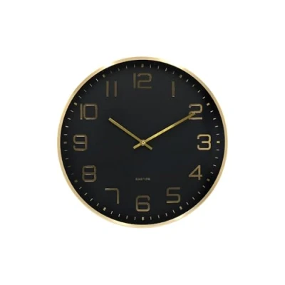 Afbeelding van Karlsson Wandklok Elegance Glow Zwart Ø40cm Scandinavisch