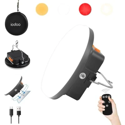 Afbeelding van Led lamp, oplaadbaar, 12000 mAh, powerbank, campinglamp, USB, 2500 lm, met afstandsbediening, campinglamp magneet en 1/4 moeraansluiting, voor tent, camping, orkaan, wandelen, noodgevallen, pech