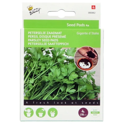 Afbeelding van Buzzy Seedpads Peterselie Gigante D&#039;Italia 4x 8cm Kruidenzaden 4 stuks