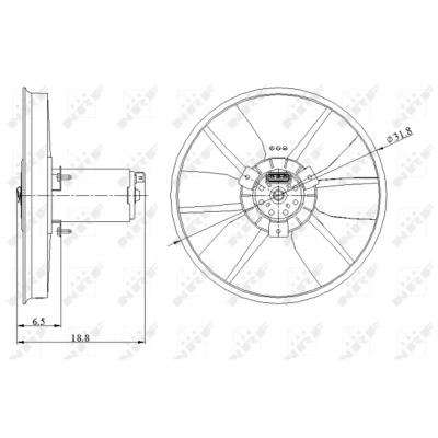 Afbeelding van NRF 47401 Radiator Ventilator 305 12 350 Zonder ventilatorraamwerk VOLKSWAGEN: GOLF 2, Corrado, Caddy 2 Kastenwagen