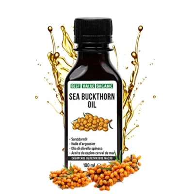 Afbeelding van Siberische duindoornolie 3,4 oz liq / 100 ml ruwe ongeraffineerde extra vierge eerste koude persing van zaden en duindoornbessen geoogst in de natuur
