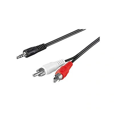 Image de Avk 118 0050 q 0,5 m câble audio vidéo connecteur stéréo 3,5 mm vers 2 x rca goobay 51701