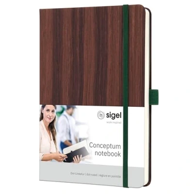 Afbeelding van Sigel notitieboek Conceptum A5 houtstructuur punt gelijnd hardcover SI CO674