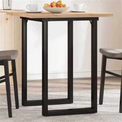 Afbeelding van vidaXL Eettafel O frame 70x70x75,5 cm massief grenenhout en gietijzer
