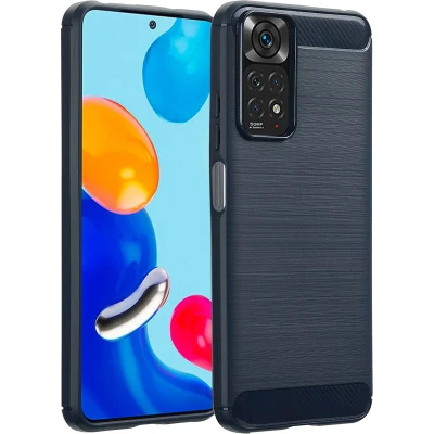 Afbeelding van imoshion Hoesje Geschikt voor Xiaomi Redmi Note 11S (4G) / 11 Siliconen Brushed Backcover Donkerblauw