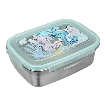 Image de Undercover boîte à lunch Disney Stitch avec joint en caoutchouc acier inoxydable capacité 550 ml sandwichs pour l&#039;école enfants