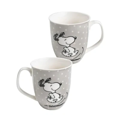 Afbeelding van The Peanuts Snoopy koffiemok keramische grijs gestippeld 280 ml
