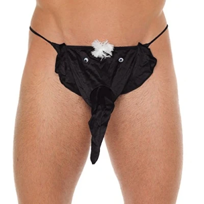 Afbeelding van Amorable by Rimba Erotische String Funny Heren Slip Met Olifantenkop Zwart One Size
