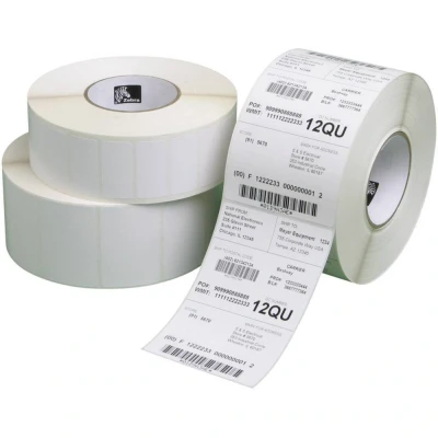 Afbeelding van Zebra Rol met etiketten 57 x 32 mm Thermisch papier Wit 25200 stuk(s) Weer verwijderbaar 800262 127 Universele etikette