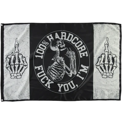Afbeelding van 100% Hardcore Vlag Fuck You, I&#039;m Hardcore!