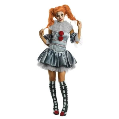 Afbeelding van Rubie&#039;s Officieel Pennywise IT Movie Deluxe Clownkostuum voor dames, veelkleurig, M