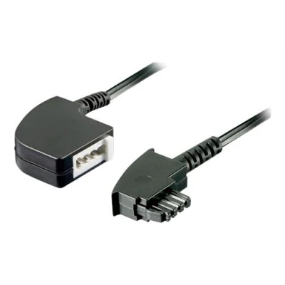Image de goobay Rallonge de câble téléphone TAE F (F) pour (P) 6 m noir